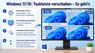Windows 11/10: Taskleiste verschieben – So geht’s