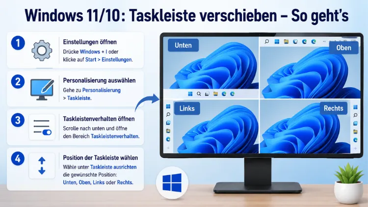 Windows 11/10: Taskleiste verschieben – So geht’s