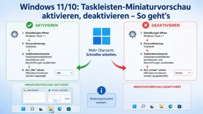 Windows 11/10: Taskleisten-Miniaturvorschau aktivieren, deaktivieren – So geht’s