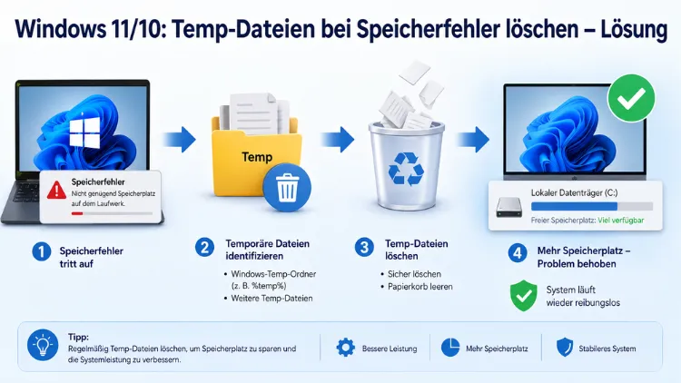 Windows 11/10: Temp-Dateien bei Speicherfehler löschen – Lösung