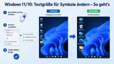 Windows 11/10: Textgröße für Symbole ändern – So geht’s