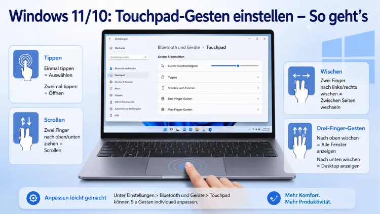 Windows 11/10: Touchpad-Gesten einstellen – So geht’s