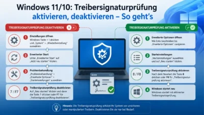 Windows 11/10: Treibersignaturprüfung aktivieren, deaktivieren – So geht’s