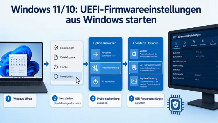 Windows 11/10: UEFI-Firmwareeinstellungen aus Windows starten