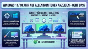 Windows 11/10: Uhr auf allen Monitoren anzeigen – Geht das?
