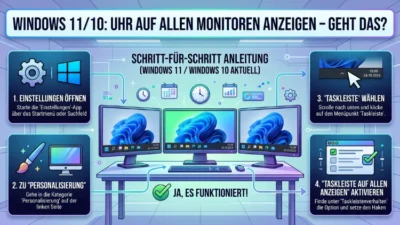 Windows 11/10: Uhr auf allen Monitoren anzeigen – Geht das?