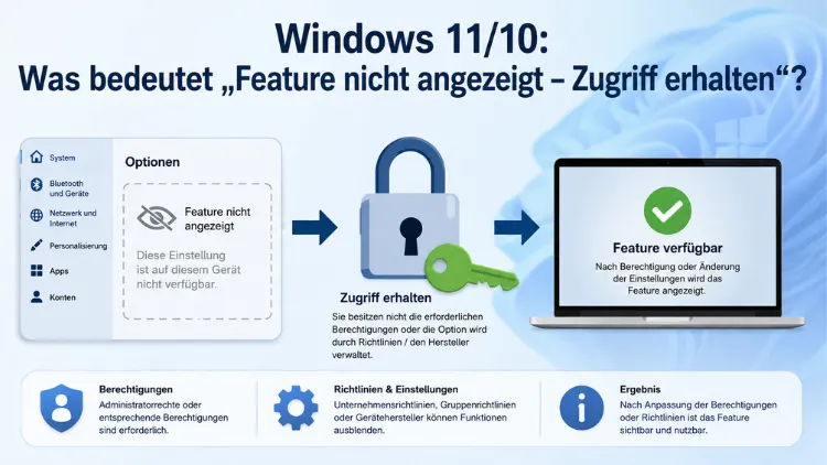 Windows 11/10: Was bedeutet „Feature nicht angezeigt – Zugriff erhalten“?