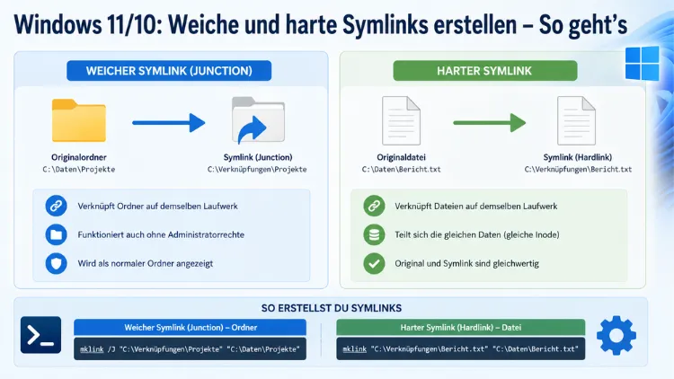 Windows 11/10: Weiche und harte Symlinks erstellen – So geht’s