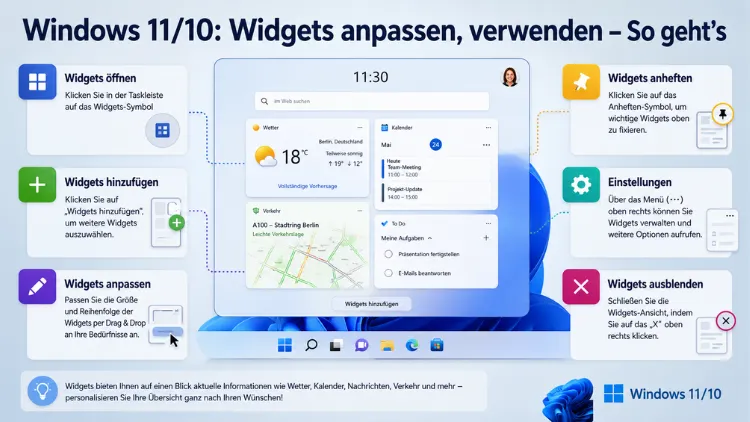 Windows 11/10: Widgets anpassen, verwenden – So geht’s