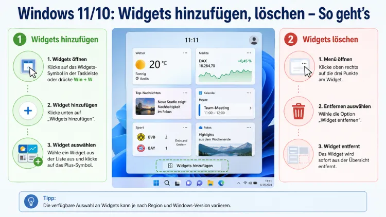 Windows 11/10: Widgets hinzufügen, löschen – So geht’s