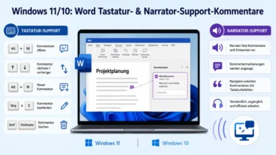 Windows 11/10: Word Tastatur- & Narrator-Support-Kommentare