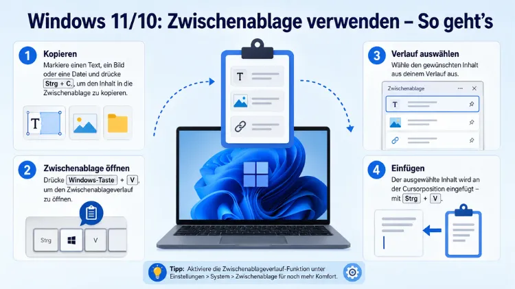 Windows 11/10: Zwischenablage verwenden – So geht’s