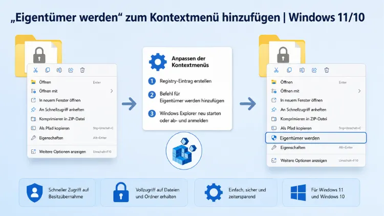 „Eigentümer werden“ zum Kontextmenü hinzufügen | Windows 11/10