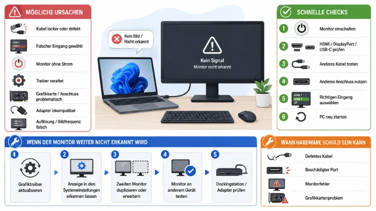 Monitor wird nicht erkannt? Ursachen & Lösungen