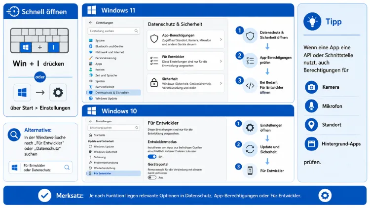 Windows 11/10: API-Einstellungen öffnen – so geht’s