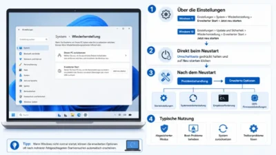 Windows 11/10: Erweiterte Startoptionen ändern – so geht’s