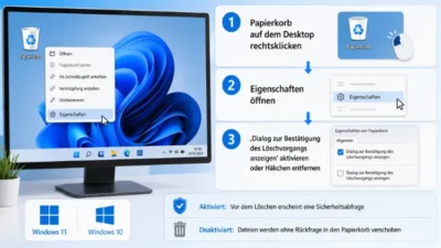 Windows 11/10: Löschbestätigung aktivieren, deaktivieren – so geht's