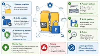 ZIP-Archiv mit Passwort schützen – so geht es richtig