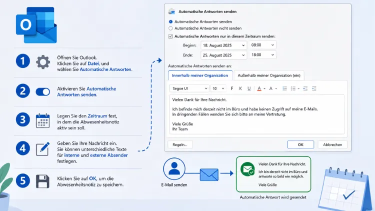 Abwesenheitsnotiz in Outlook einrichten: So geht es einfach