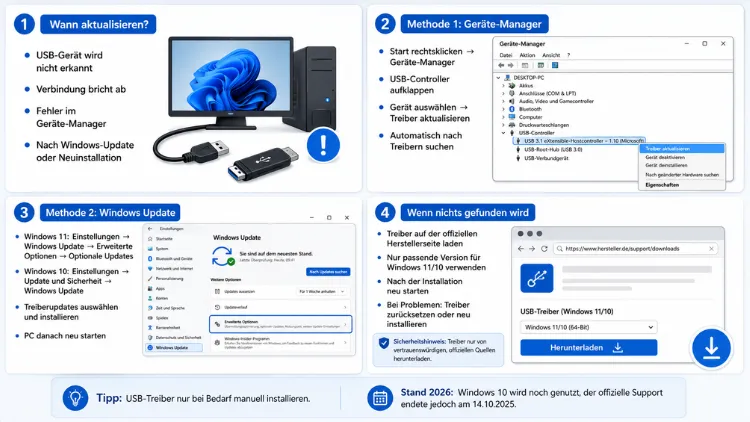Aktualisieren von USB-Treibern unter Windows 11 und Windows 10