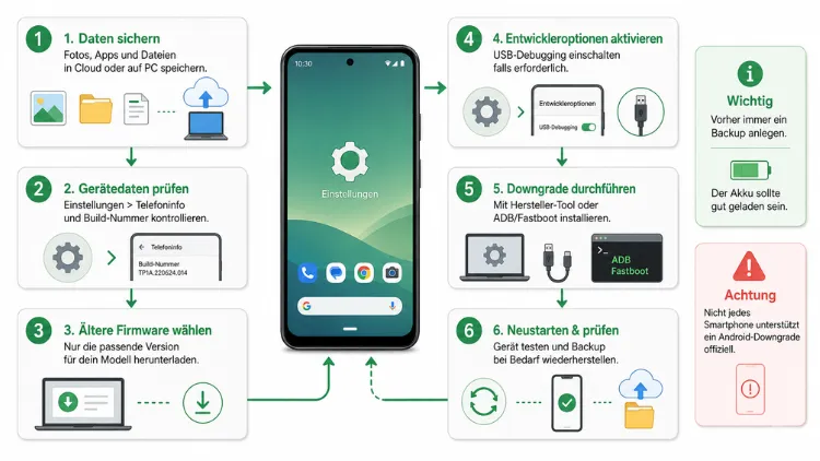 Android-Update rückgängig machen – Schritt für Schritt