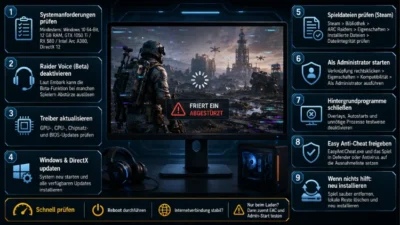 Arc Raiders stürzt auf dem PC ab oder friert ein – Lösungen