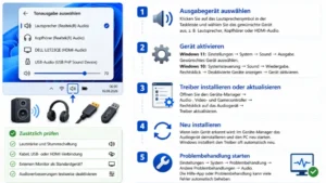Audioausgabegerät installieren, aktivieren in Windows 11/10