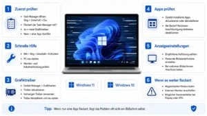 Bildschirm flackert in Windows 11 und Windows 10 – was tun?