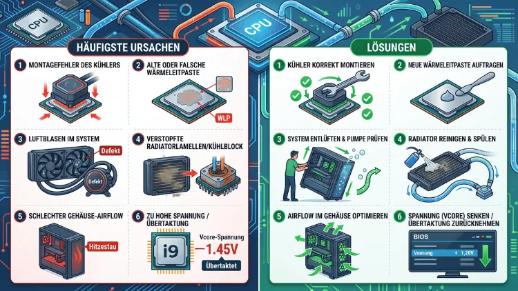 CPU trotz Wasserkühlung zu heiß: häufigste Ursachen & Lösungen