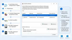 Defragmentierung starten in Windows 11 und Windows 10
