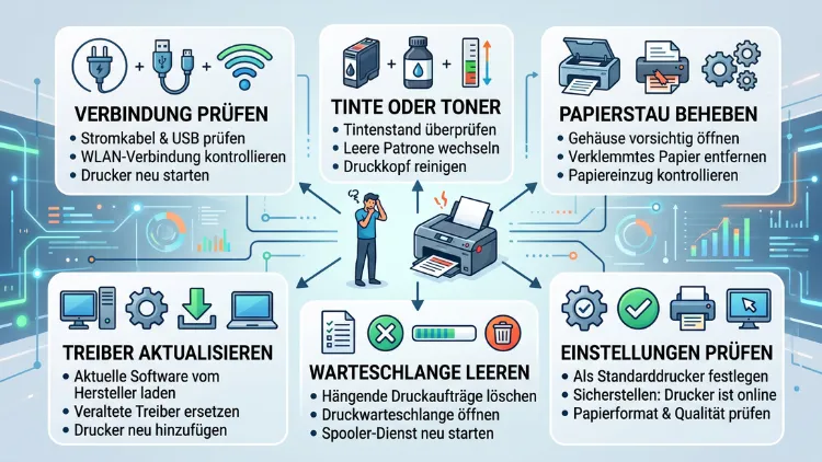 Der Drucker druckt nicht: die häufigsten Ursachen & Lösungen