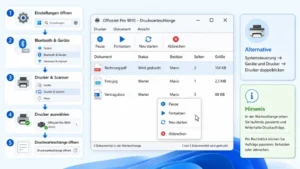 Druckaufträge in Warteschlange anzeigen – Windows-Anleitung