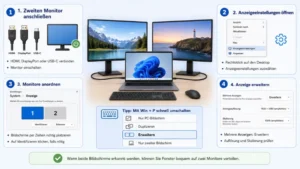 Einfaches Einrichten von zwei Monitoren in Windows 11/10