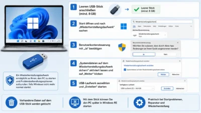 Einrichten des Wiederherstellungslaufwerks in Windows 11/10