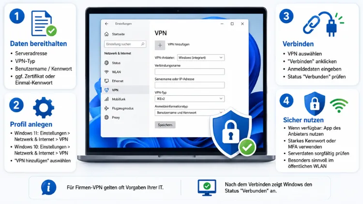 Einrichten einer sicheren VPN-Verbindung in Windows 11/10