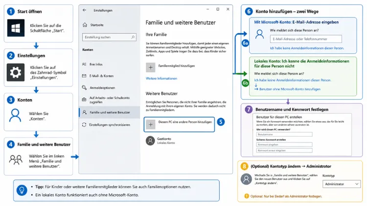 Erstellen von Benutzern in Windows 10: So geht es einfach