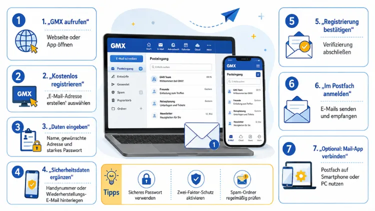 GMX Postfach einrichten: So geht es einfach
