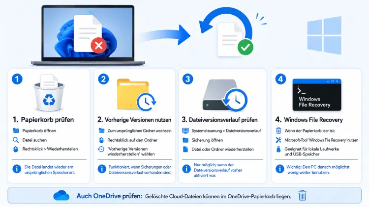 Gelöschte Dateien auf Windows-PC wiederfinden: So geht es