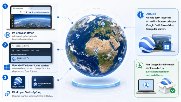 Google Earth starten: So geht es schnell und einfach