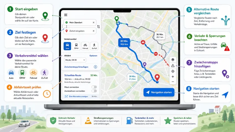 Google-Maps-Routenplaner: So planen Sie Ihre Route richtig