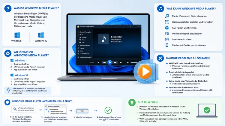 Hilfe zu Windows Media Player in Windows 11 und Windows 10