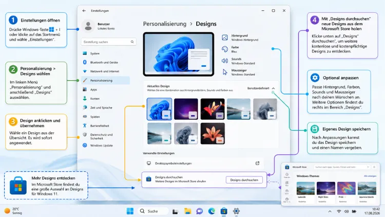 Holen Sie sich Themen für Windows 11: So geht es einfach