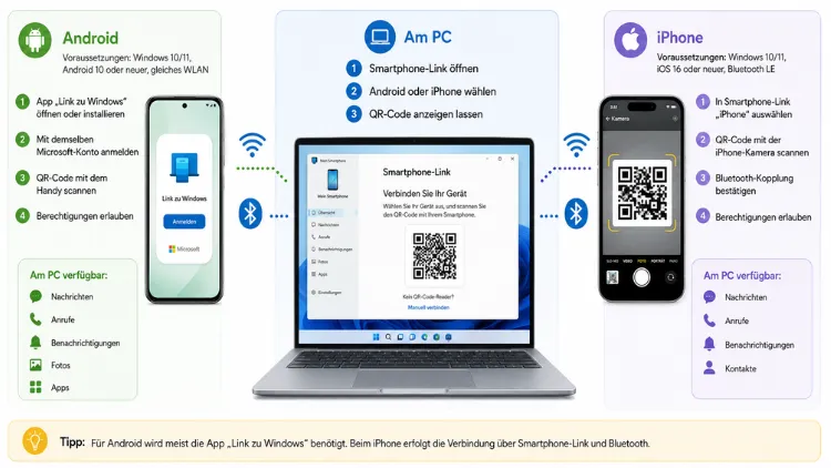 Link zu Windows: So geht der Smartphone-Link (Android & iPhone)