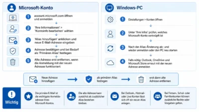 Microsoft und Windows: E-Mail-Adresse ändern – so geht’s