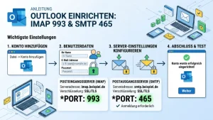 Outlook IMAP: Port 993 & SMTP 465 – So geht’s einrichten