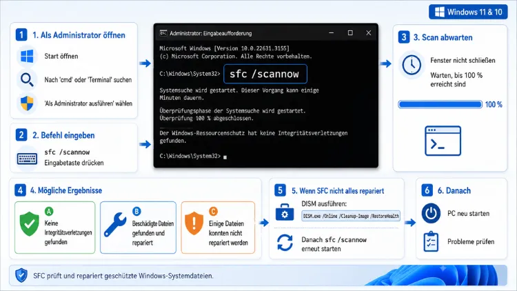 SFC /Scannow ausführen in Windows 11 und Windows 10
