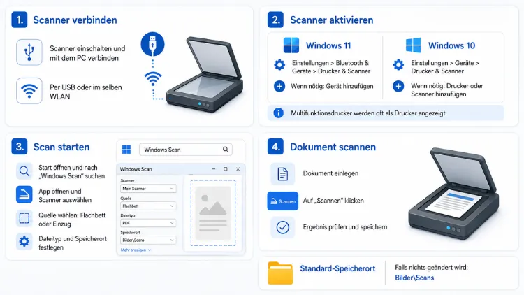 Scannen aktivieren und starten in Windows 11 und Windows 10