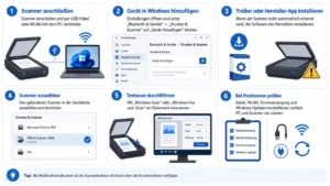 Schließen Sie einen Scanner an Ihr Gerät an Windows – Anleitung