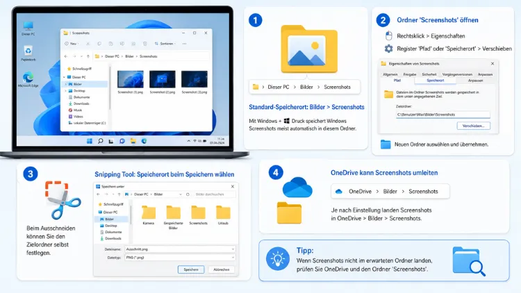 Screenshot-Speicherort verwalten unter Windows 11/10