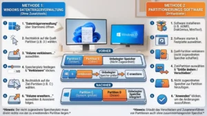 Speicherplatz neu zuweisen unter Windows 11 und Windows 10